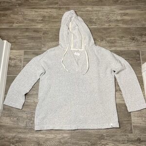 Lou & Grey Women's Hoodie Size Medium 3/4 sleeves Light Heather Gray Comfort